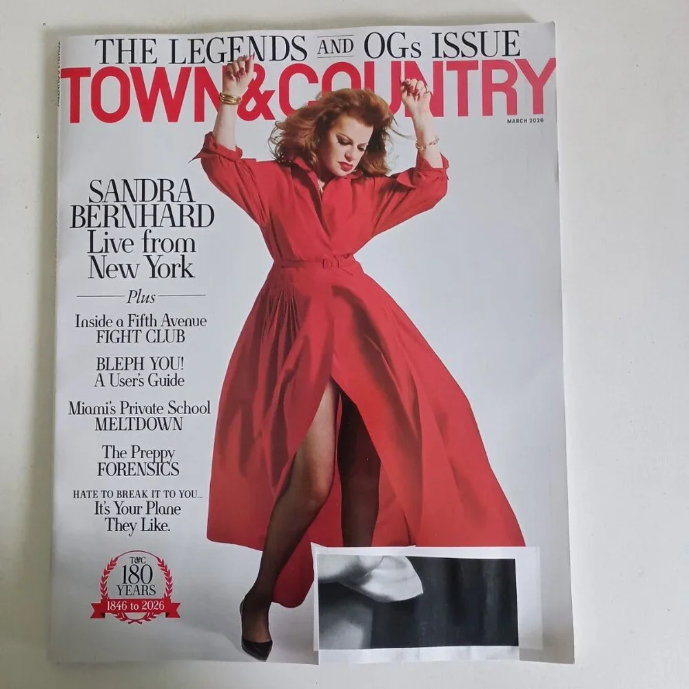 Town and Country magazine March 2026 featuring Sandra Bernhard